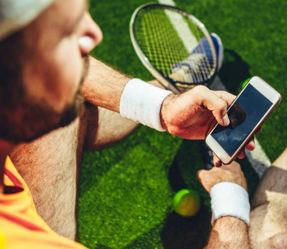 tennis met mobiel