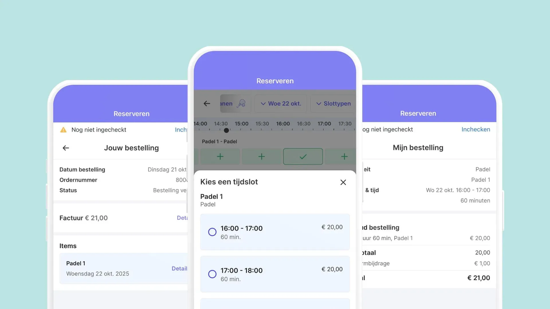 Betaald reserveren van (hal)banen via reserveren in de ClubApp AllUnited