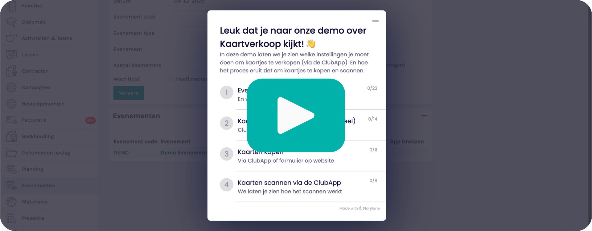 Kaartverkoop Storylane