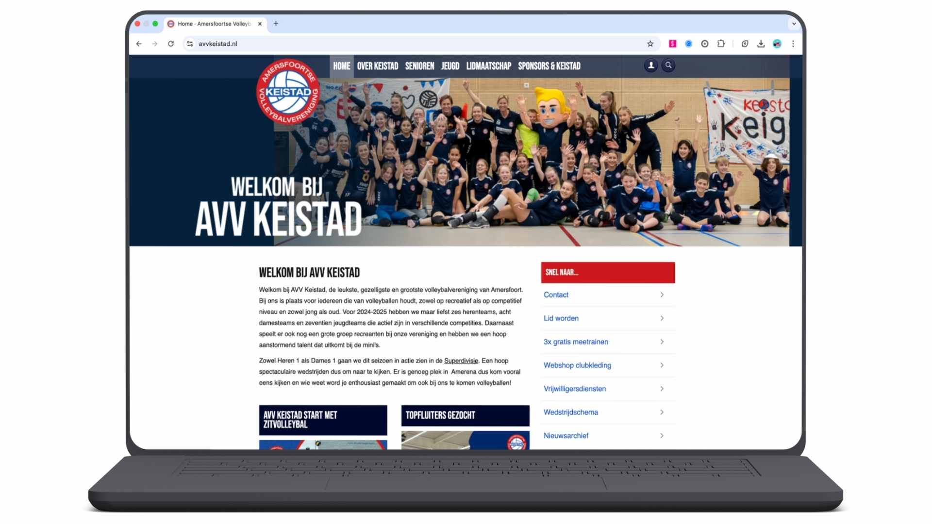 Verenigingswebsite volleybalclub