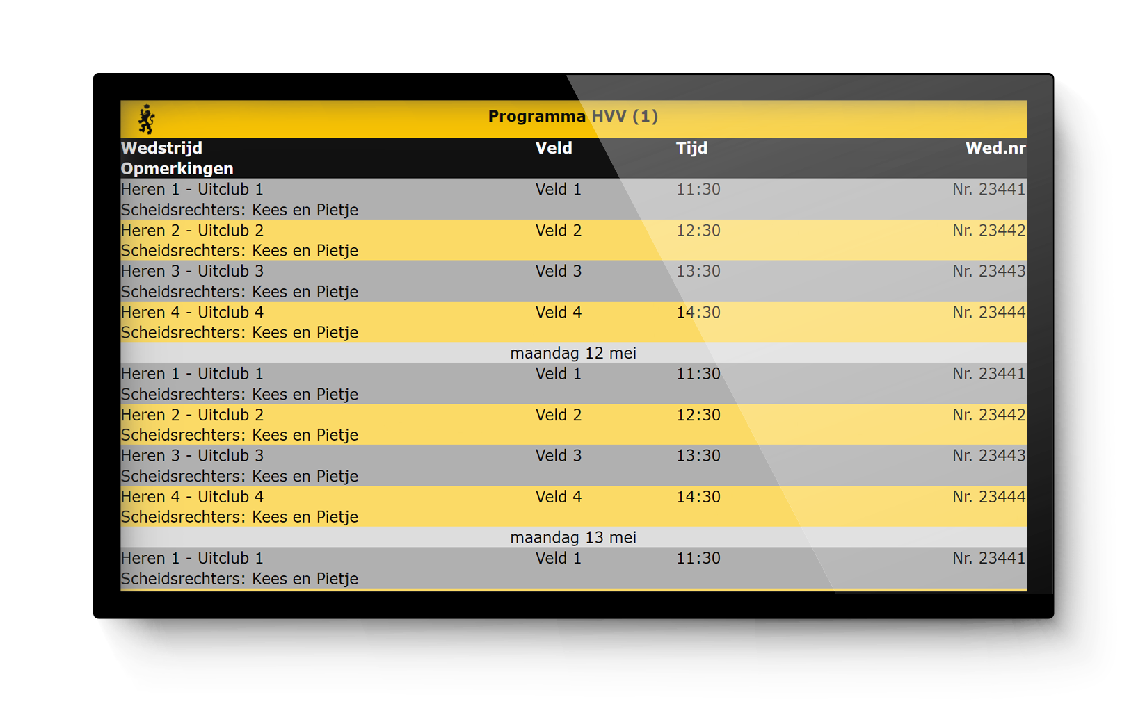 clubcasting allunited met wedstrijdschema